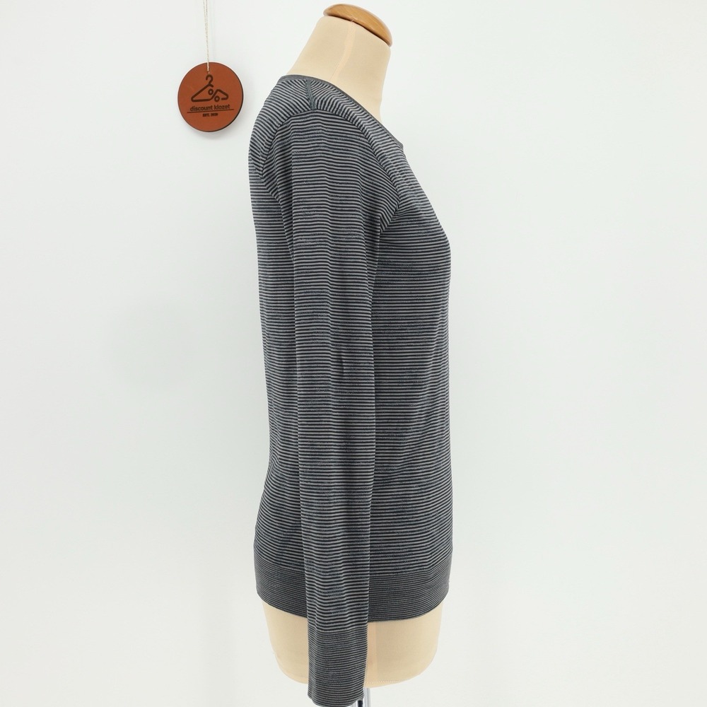 Lululemon Swiftly Relaxed Long Sleeve Size 4‎ Chroma Stripe Black Gull Grey - Picture 3 of 7